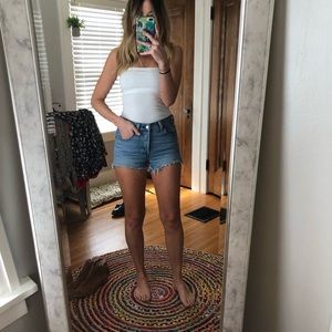 Levi’s 501 mid rise button fly denim shorts